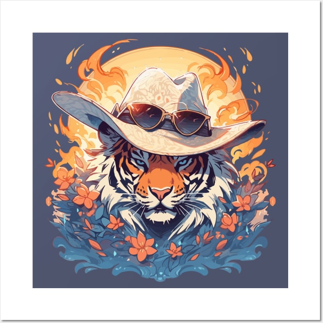 A fancy tiger ready for summer Wall Art by etherElric